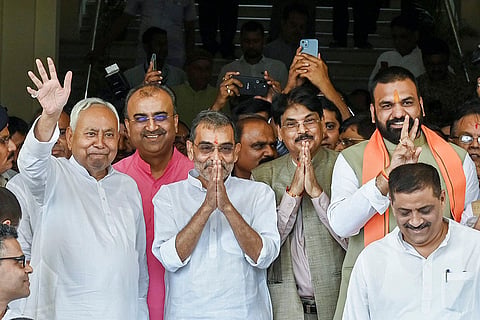 Upendra Kushwaha and Manan Kumar Mishra file nominations